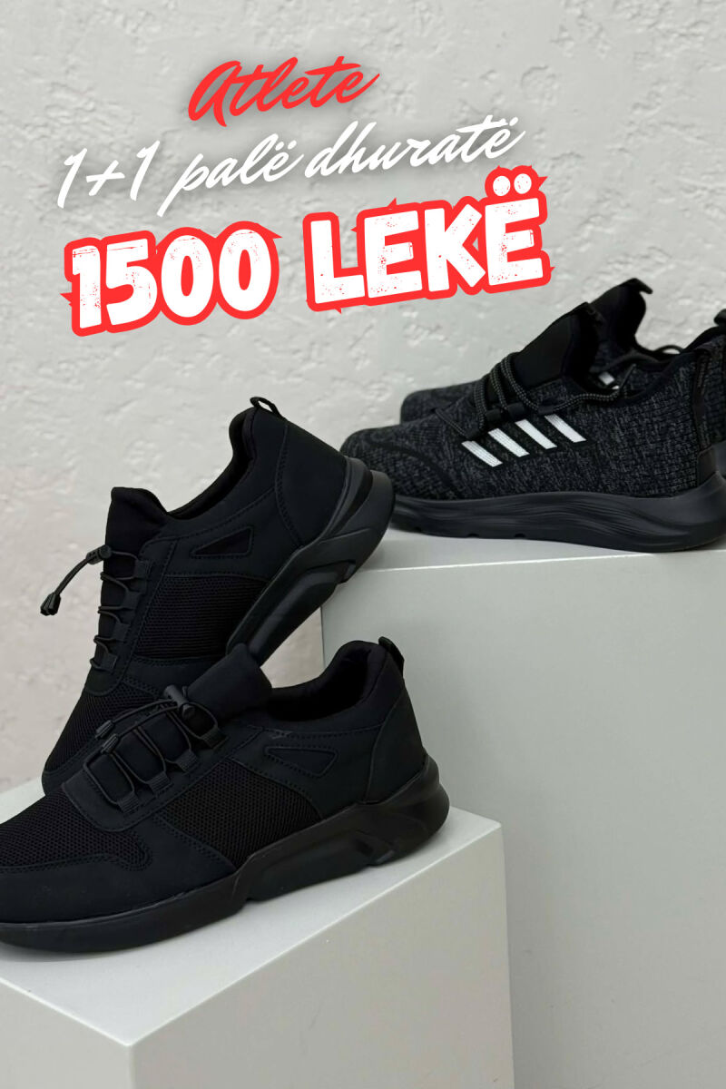 PACK OF 2 PIECES SIMPLE EVERYDAY MEN SNEAKERS BLACK-GREY/ZEGR - 1