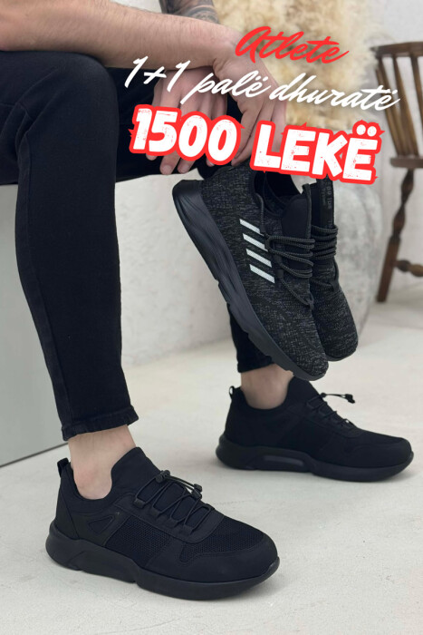 PACK OF 2 PIECES SIMPLE EVERYDAY MEN SNEAKERS BLACK-GREY/ZEGR - 5