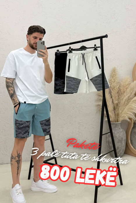 PACK OF 3 PIECE ZIPPER POCKETS SIMPLE MEN SHORT SWEATPANTS MULTIPLE/SHNGJ - KLAUDIO FASHION