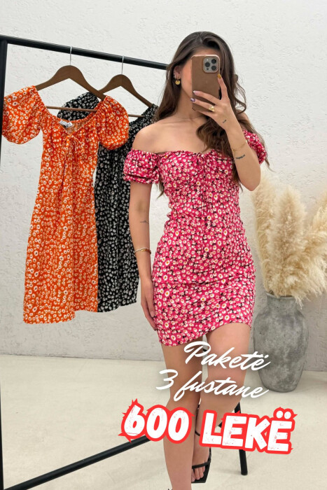 PACK OF 3 PIECES FLOWERS DESIGN WOMAN DRESSES MULTIPLE/SHNGJ - KLAUDIO FASHION