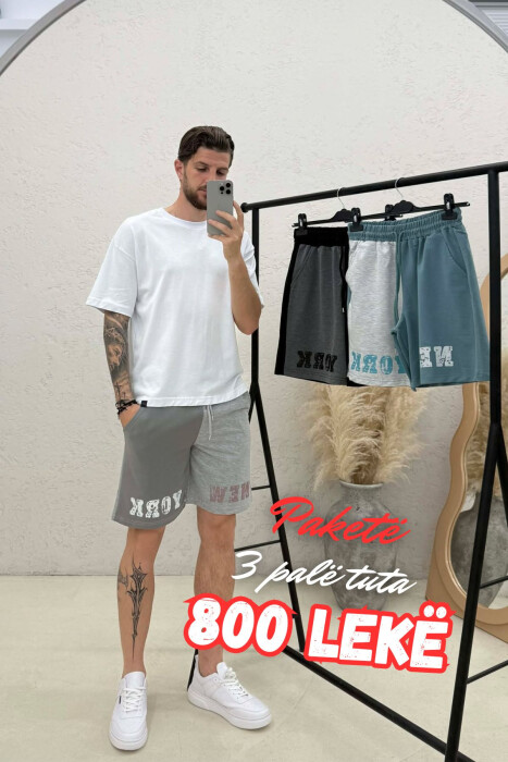 PACK OF 3 PIECES FRONT WRITTINGS MEN SHORT SWEATPANTS MULTIPLE/SHNGJ - KLAUDIO FASHION