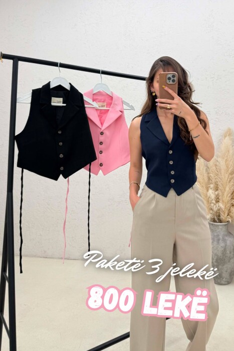 PACK OF 3 PIECES ONE COLOR LACING WAIST WOMAN VESTS MULTIPLE/SHNGJ - KLAUDIO FASHION