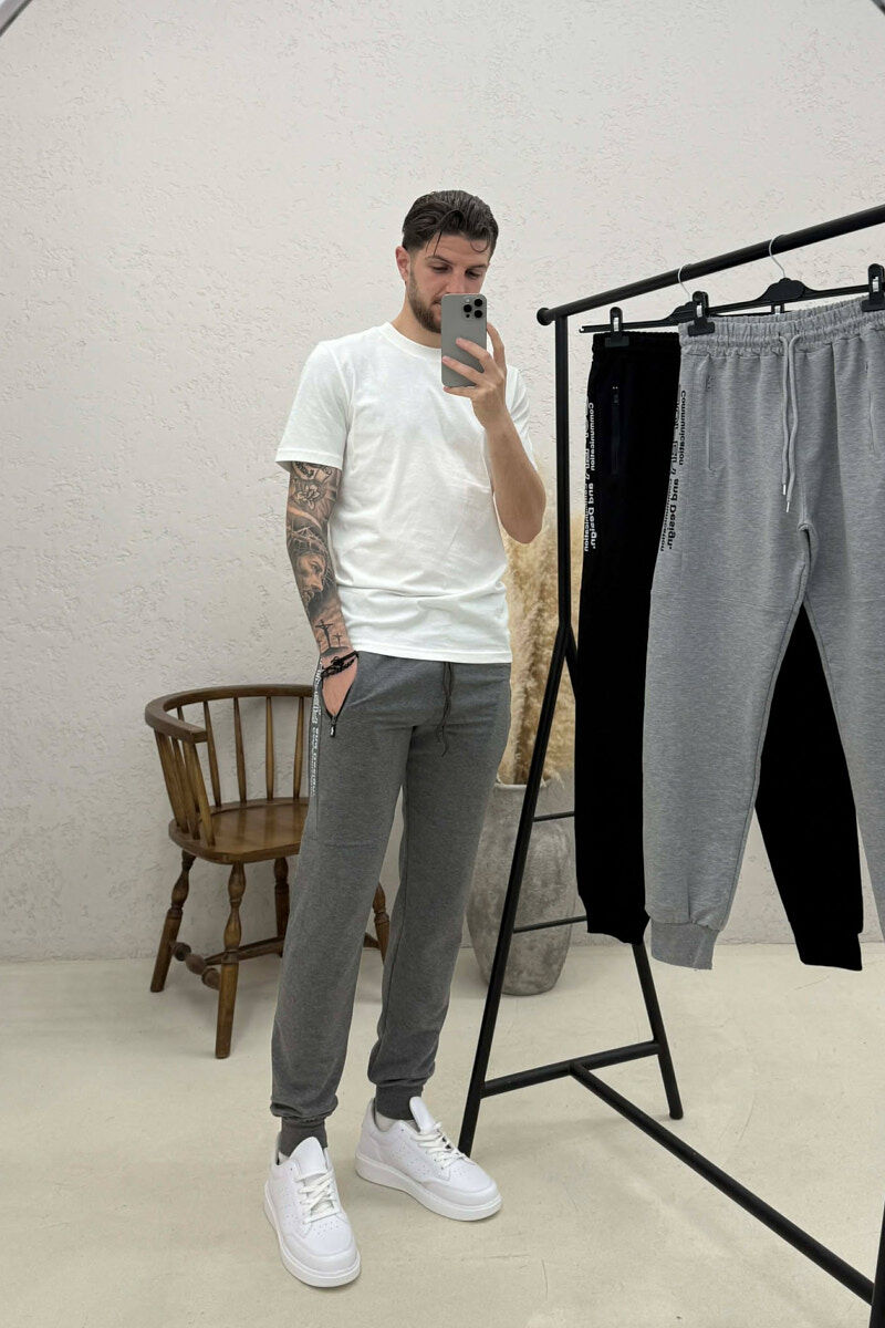 PACK OF 3 PIECES SIDE WRITTINGS SIMPLE MEN SWEATPANTS MULTIPLE/SHNGJ - 3