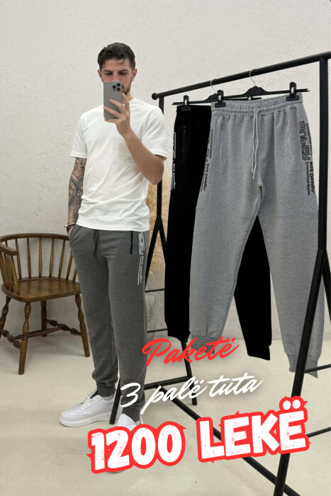 PACK OF 3 PIECES SIDE WRITTINGS SIMPLE MEN SWEATPANTS MULTIPLE/SHNGJ - 1