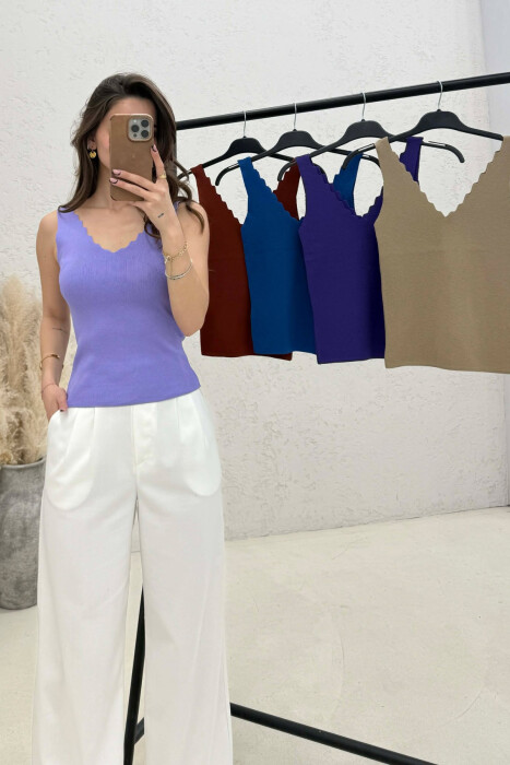 PACK OF 5 PIECES ONE COLOR V NECK WOMEN TANK TOPS MULTIPLE/SHNGJ - 3