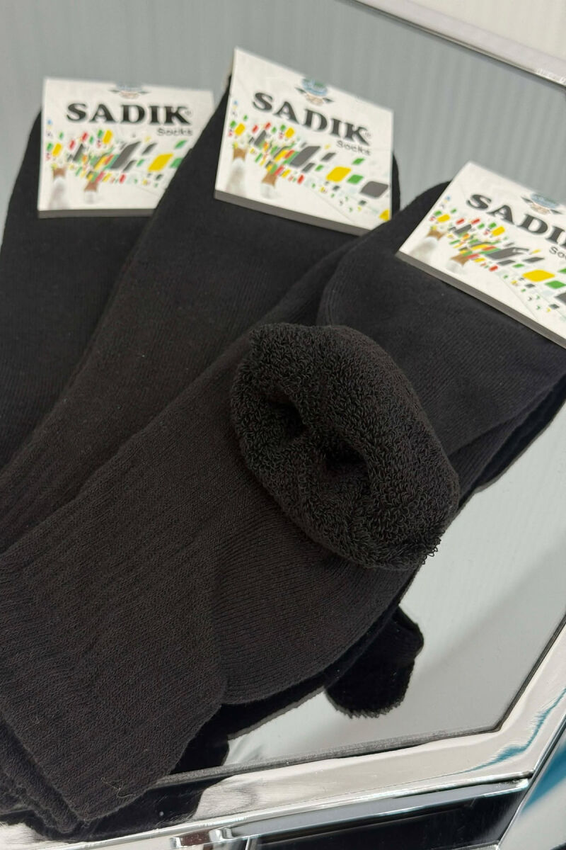 PAKETË ME 6 PALË ÇORAPE TË NGROHTA PËR MESHKUJ NË NGJYRË TË ZEZË - 3