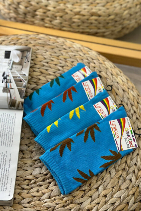 PAKETË ME KATËR PALË ÇORAPE UNISEX NË NGJYRËN BLU - 2