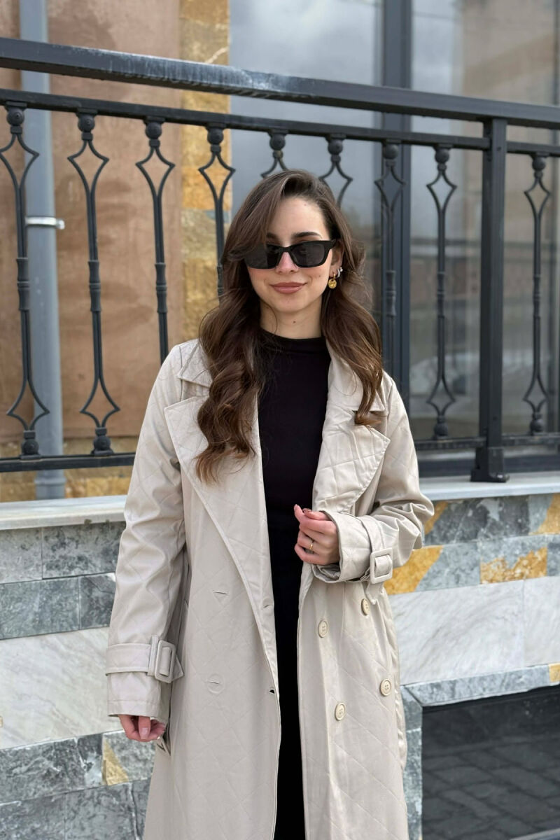 PALLTO LEKURE E GJATE NJE NGJYRESHE PER FEMRA NE NGJYRE BEZHE - 4