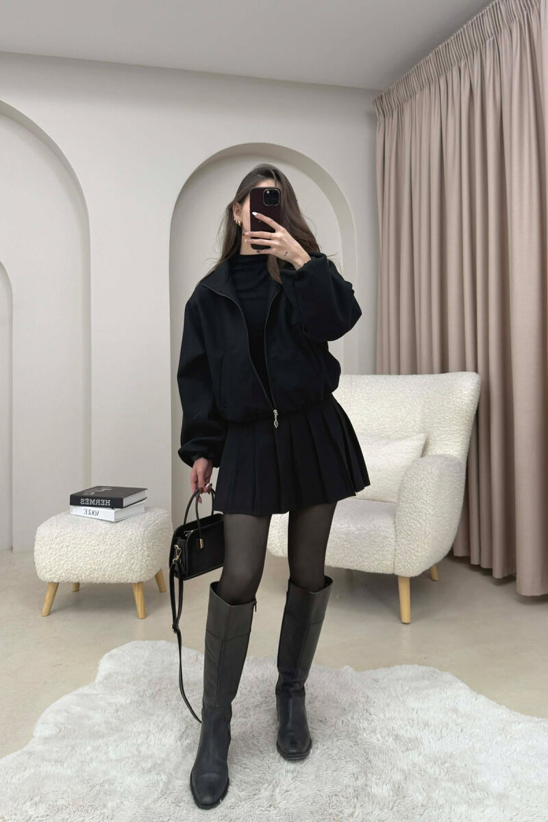 PALLTO NJE NGJYRESHE ME BEL ELASTIK PER FEMRA NE NGJYRE TE ZEZE - 3