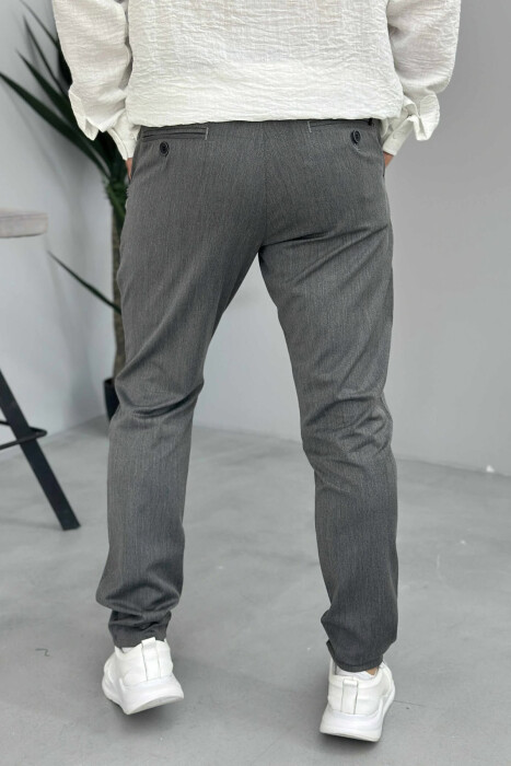 PANTALLONA KLASIKE NJË NGJYRËSHE PËR MESHKUJ NË NGJYRËN GRI - 3