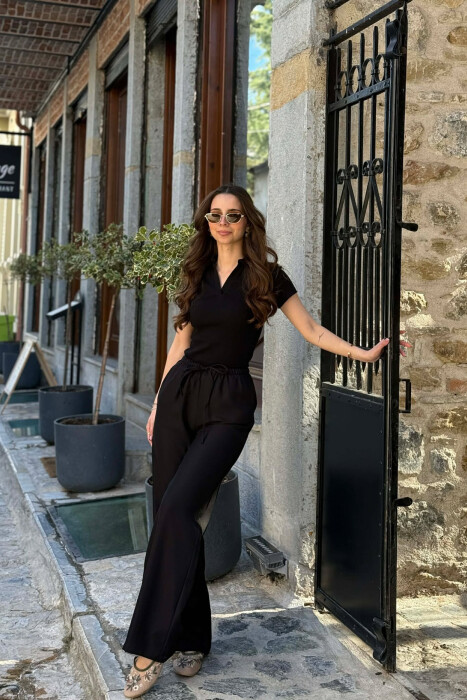 PANTALLONA ME BEL ELASTIK DHE ME DETAJIN E LIDHSEVE PER FEMRA NE NGJYRE TE ZEZE - 6