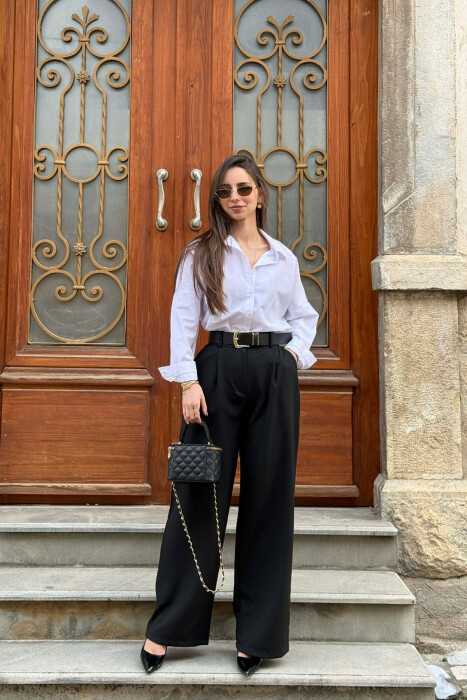 PANTALLONA ME DETAJIN E RRIPIT PER FEMRA NE NGJYRE TE ZEZE - 5