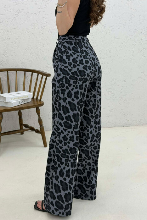 PANTALLONA ME PRINT LEOPARDI PER FEMRA NE NGJYRE GRI TE ERRET - 3