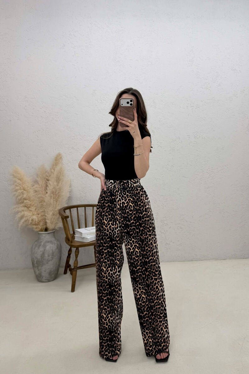 PANTALLONA ME PRINT LEOPARDI PER FEMRA - 1