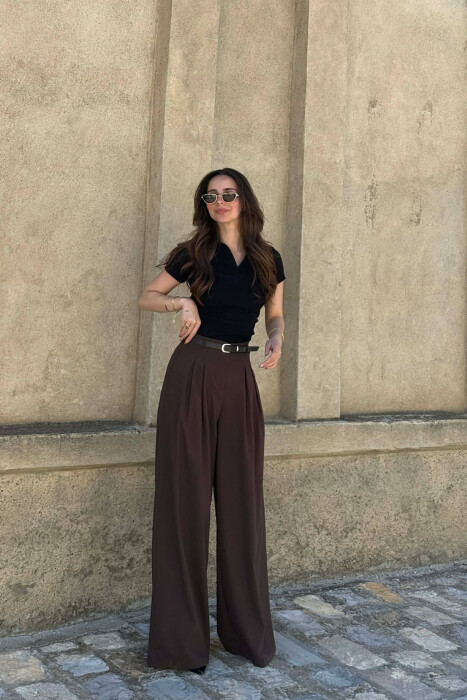 PANTALLONA ME RRIP PER FEMRA NE NGJYRE KAFE - 1