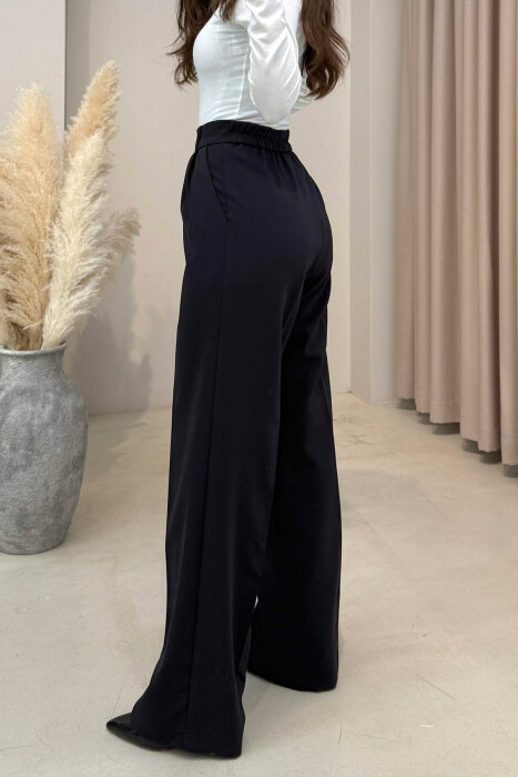 PANTALLONA NJE NGJYRESHE ME BEL GJYSEM ELASTIK PER FEMRA NE NGJYRE TE ZEZE MESNATE - 3