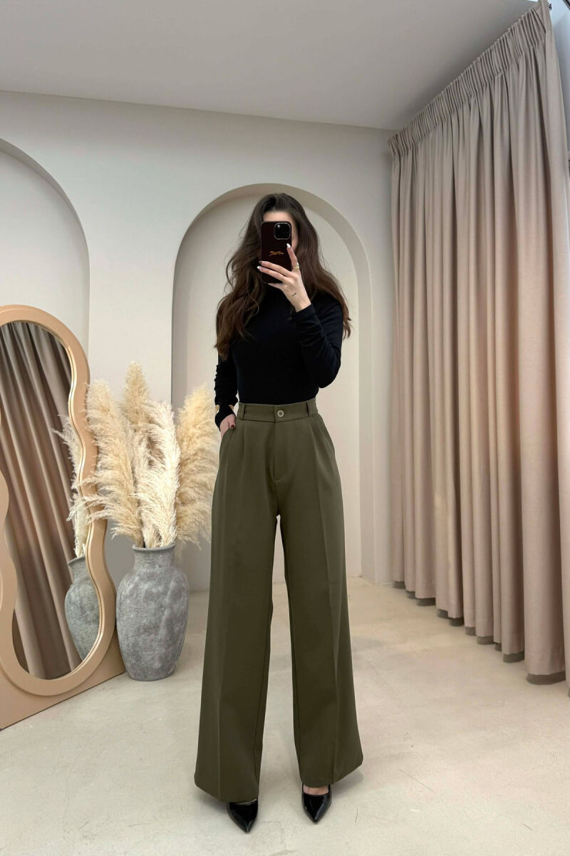 PANTALLONA NJE NGJYRESHE ME BEL GJYSEM ELASTIK PER FEMRA NE NGJYRE ULLI - 2