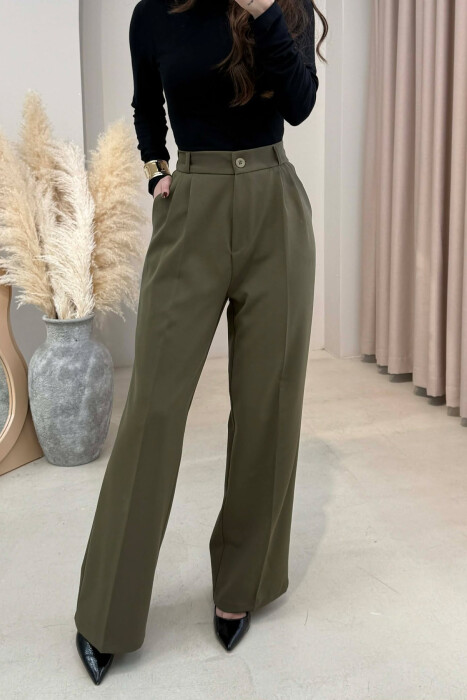 PANTALLONA NJE NGJYRESHE ME BEL GJYSEM ELASTIK PER FEMRA NE NGJYRE ULLI - 4