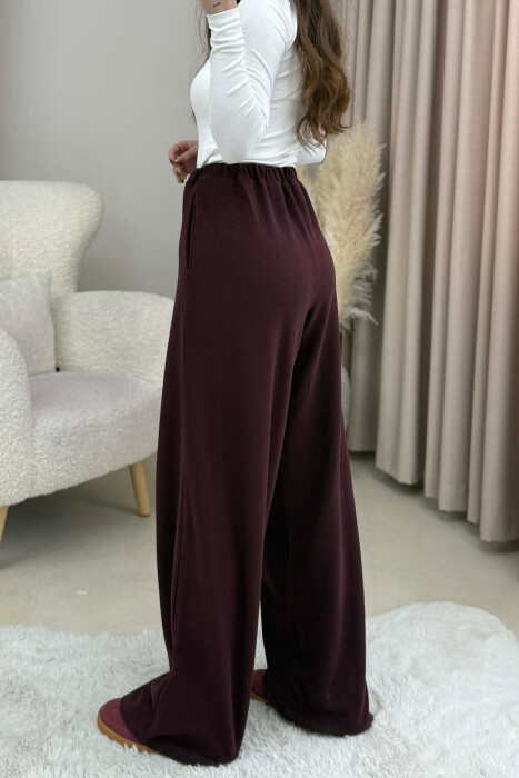 PANTALLONA NJE NGJYRESHE ME BEL ME LIDHESE PER FEMRA NE NGJYRE VISHNJE TE ERRET - 4