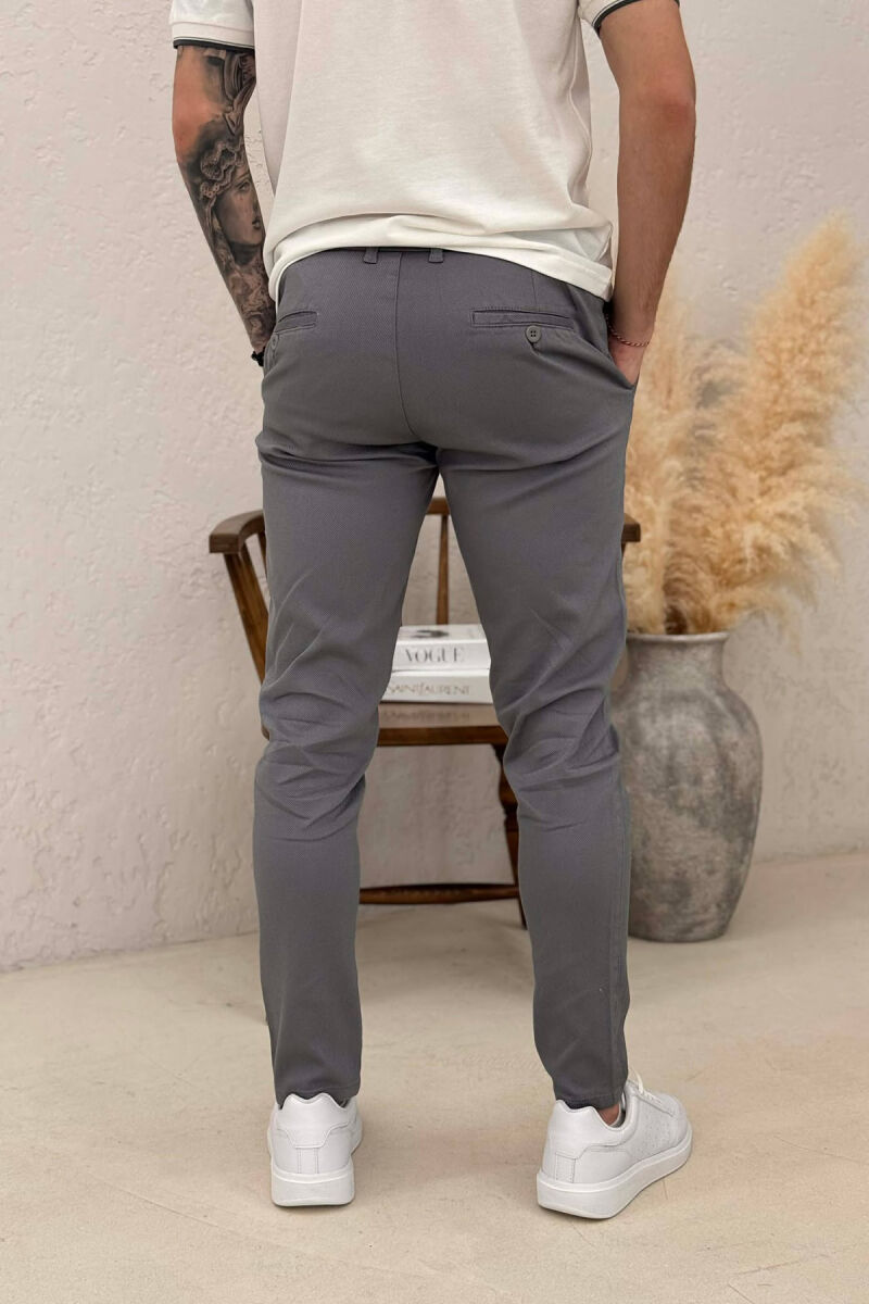 PANTALLONA NJE NGJYRESHE ME LIDHESE TEK BELI PER MESHKUJ NE NGJYRE GRI TE ZBARDHUR - 4