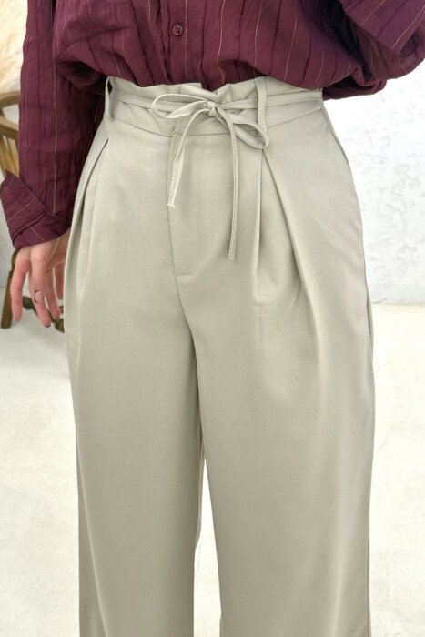 PANTALLONA TE GJERA ME LIDHESE PER FEMRA NE NGJYRE BEZHE - 3