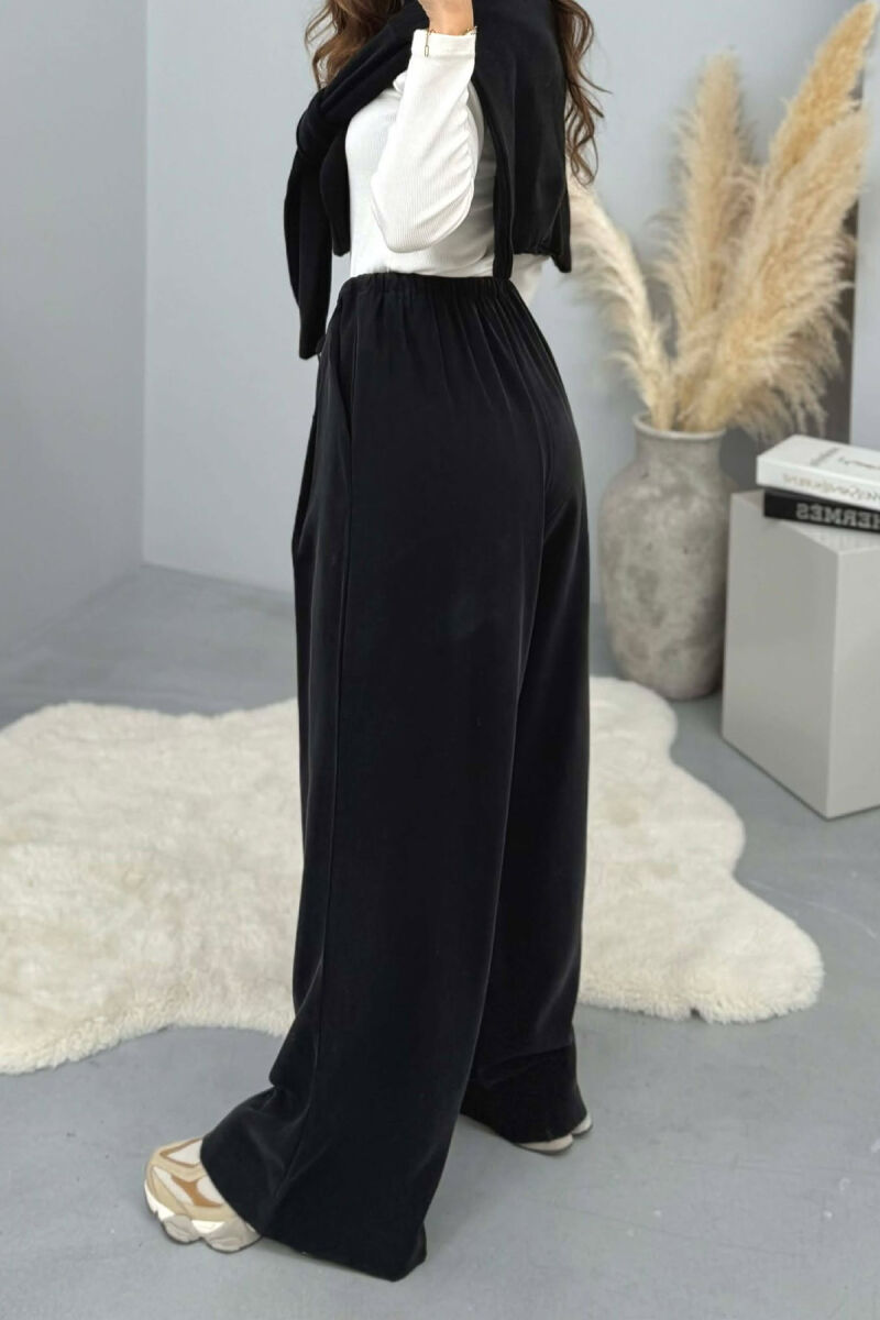 PANTALLONA TE GJERA NJE NGJYRESHE ME BEL GJYSEM ELASTIK PER FEMRA NE NGJYRE TE ZEZE - 4