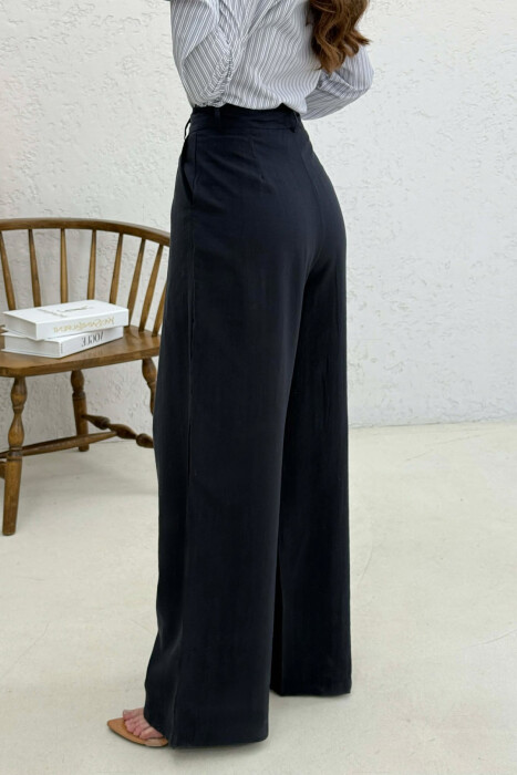 PANTALONA TE GJERA NJE NGJYRESHE PER FEMRA NE NGJYRE BLU TE ERRET - 3