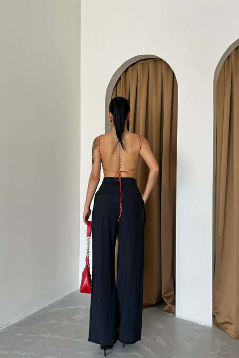 ONE COLOR WIDE LEG WOMAN TROUSERS BLACK/ E ZEZE - 2