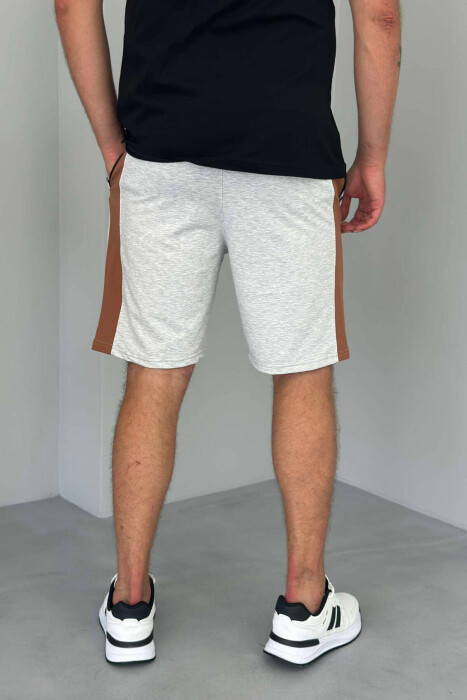 PANTALLONA TË SHKURTRA PËR MESHKUJ NË NGJYRË GRI E ZBARDHUR - 3