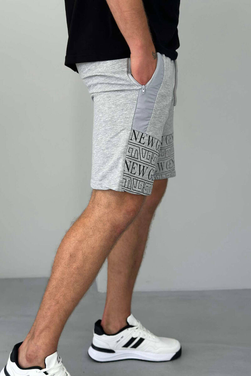 PANTALLONA TË SHKURTRA PËR MESHKUJ NË NGJYRË GRI - 2