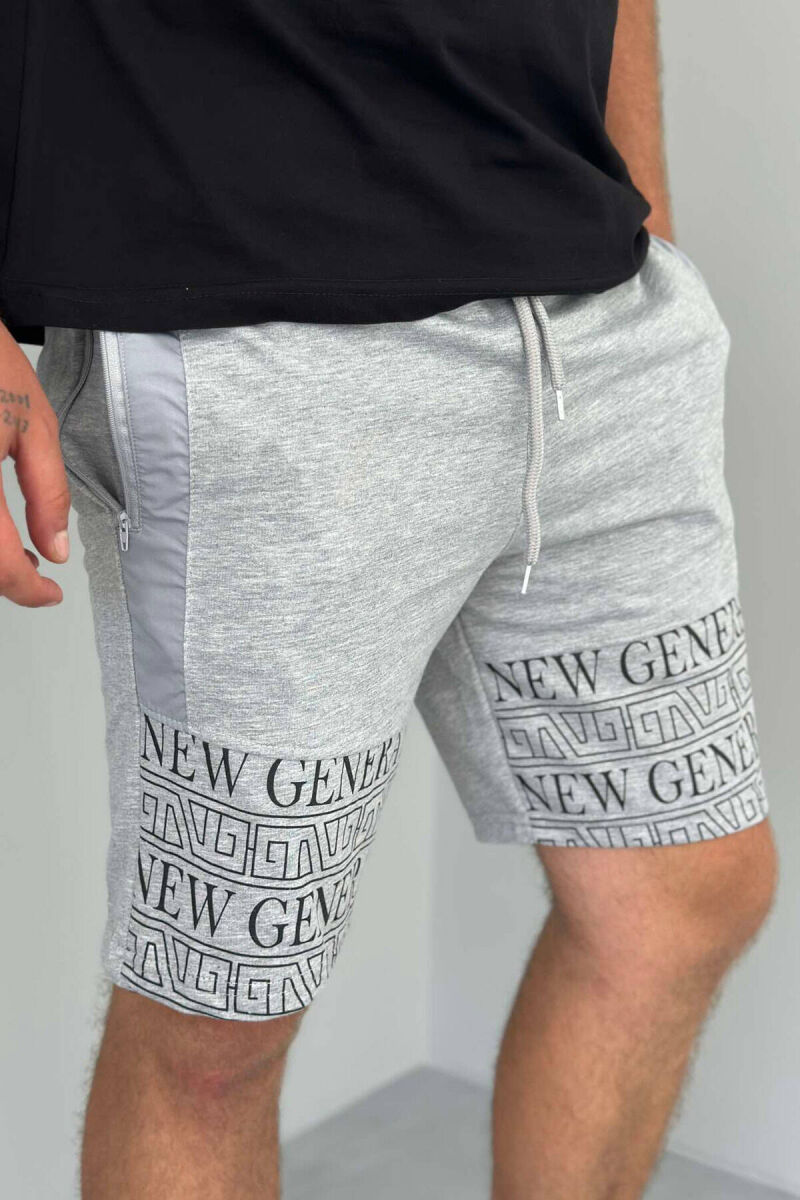 PANTALLONA TË SHKURTRA PËR MESHKUJ NË NGJYRË GRI - 3