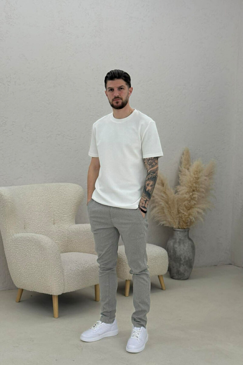 PANTALLONA TE THJESHTA PER MESHKUJ NE NGJYRE BEZHE - 4