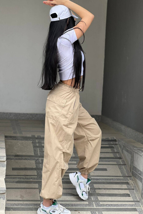 PARACHUTE PANTS WOMAN BEIGE/BEZHE - 5