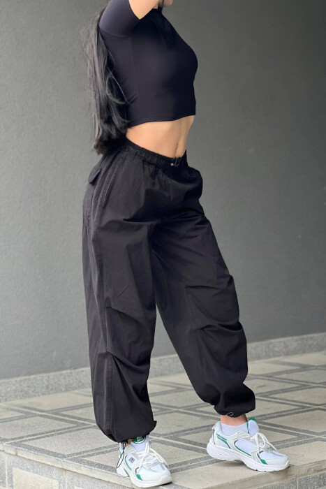 PARACHUTE PANTS WOMAN BLACK/ E ZEZE - 5