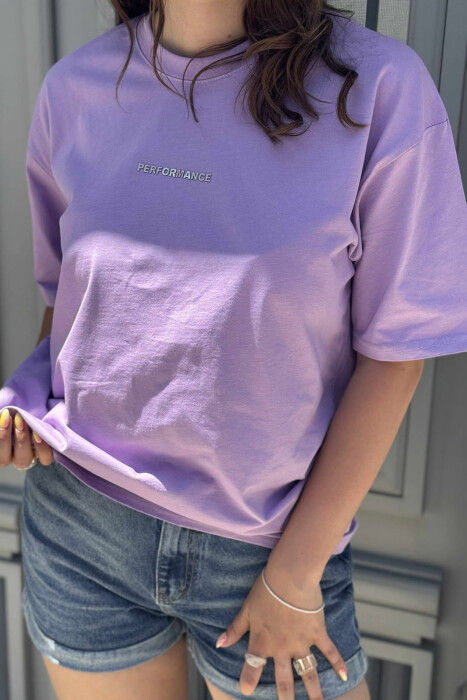 PERFORMANCE WRITTING SIMPLE WOMEN T-SHIRT LIGHT PURPLE/LEZB - 3
