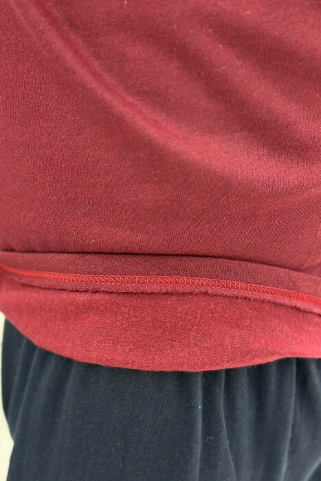 PIZHAME BLUZE E THJESHTE ME BUTONA + TUTA PER MESHKUJ NE NGJYRE VISHNJE TE ERRET - 4