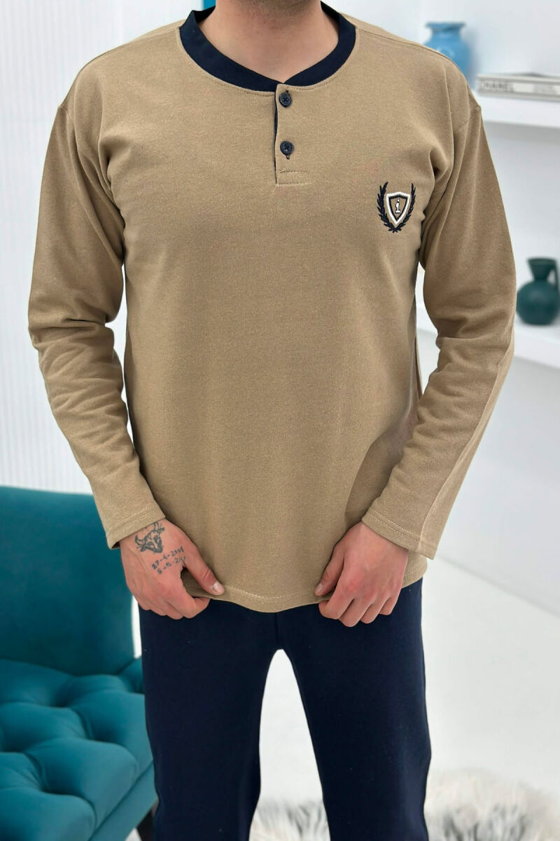 PIZHAME BLUZE ME JAKE ME BUTONA + TUTA PER MESHKUJ NE NGJYRE BEZHE - 4