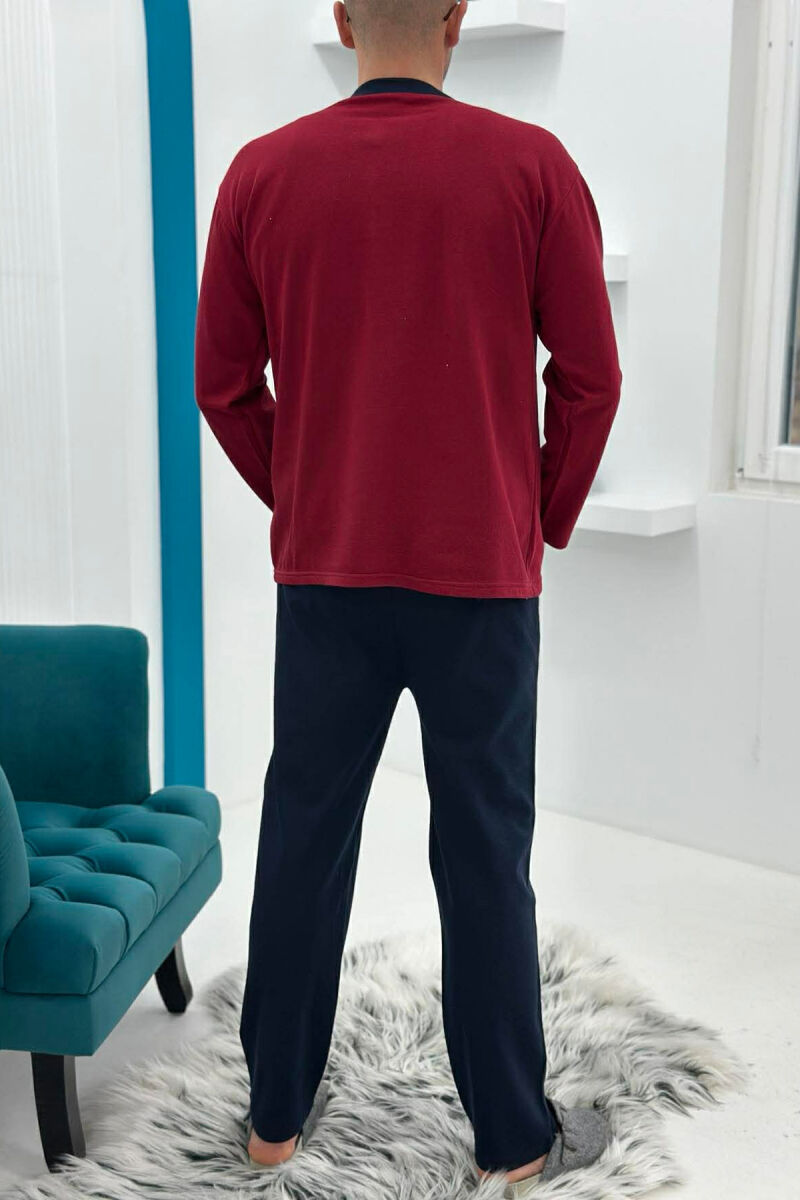 PIZHAME BLUZE ME JAKE ME BUTONA + TUTA PER MESHKUJ NE NGJYRE VISHNJE - 4