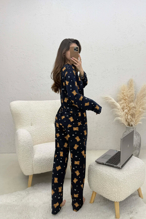 PIZHAME ME DIZAJN ARUSHI KËMISHË +TUTA PËR FEMRA NË NGJYRE BLU - 2