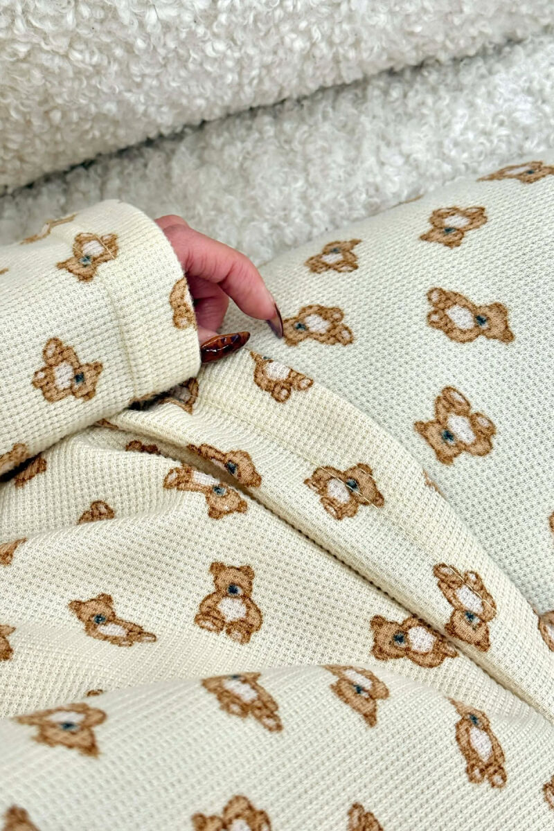 PIZHAME ME DIZAJN ME ARUSH BLUZE + TUTA PER FEMRA NE NGJYRE KREM - 4