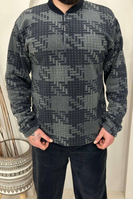 PIZHAME POLARE PËR MESHKUJ NË NGJYRË GRI E ERRËT - 3