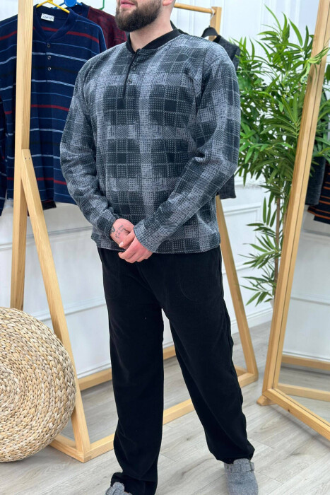 PIZHAME POLARE PËR MESHKUJ NË NGJYRË GRI E ERRËT - KLAUDIO FASHION