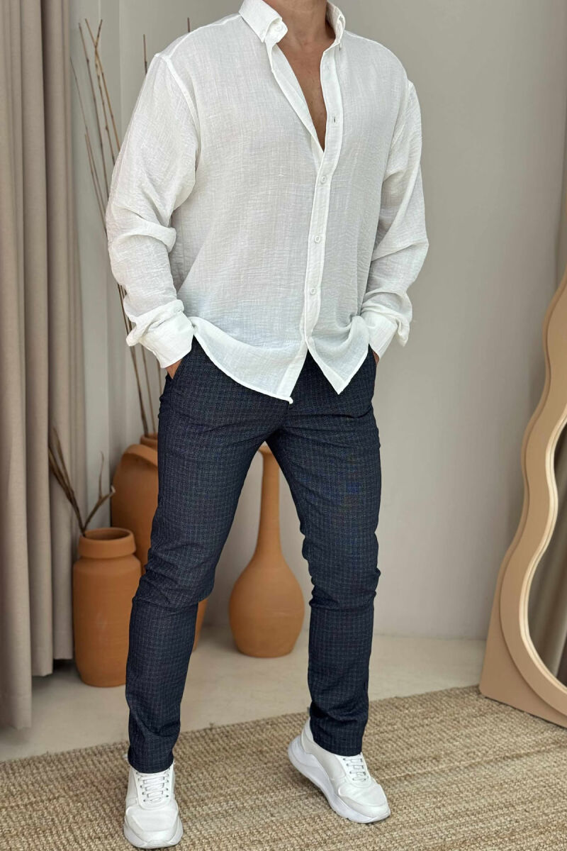 PLAID DESIGN CLASSIC MEN PANTS BLUE/BLU - 1