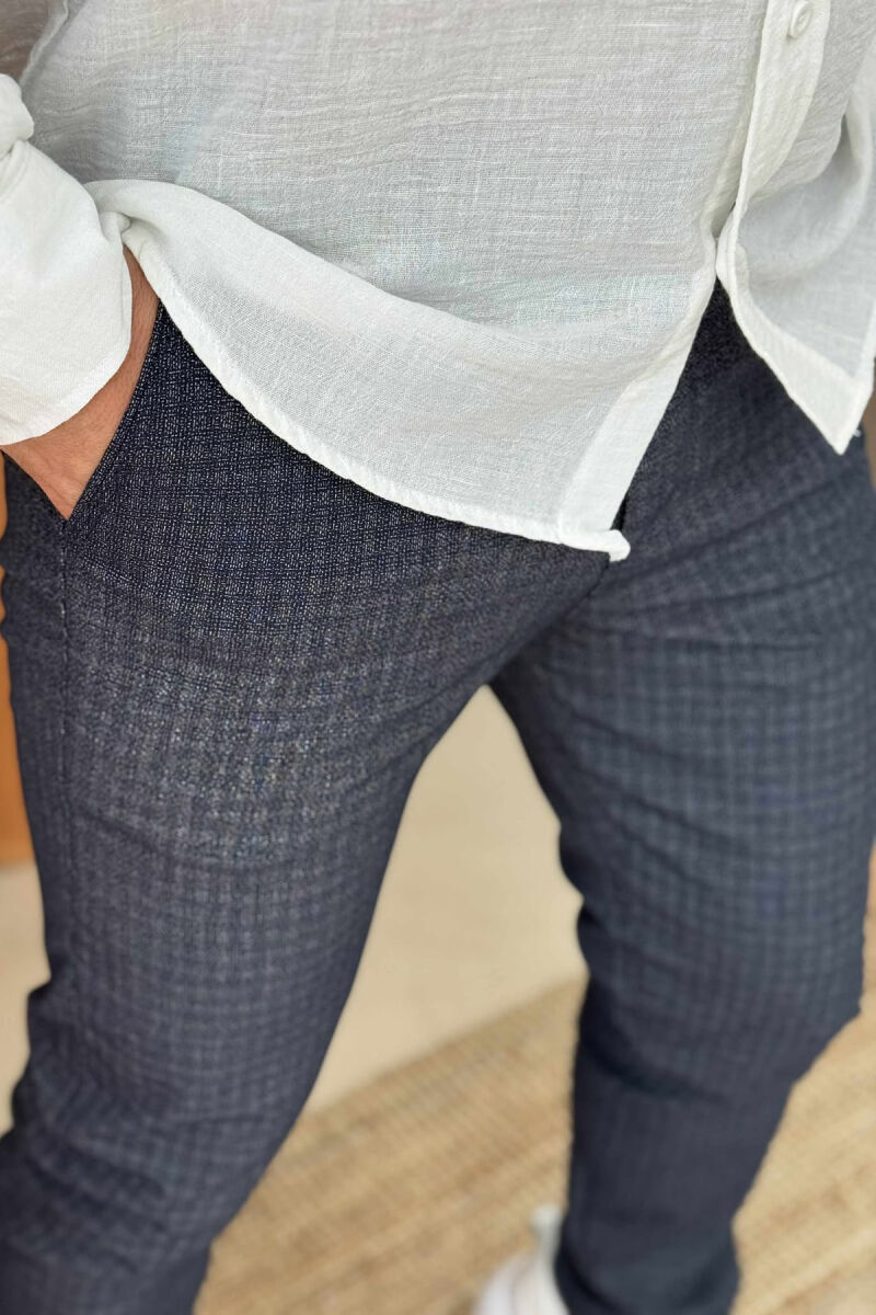 PLAID DESIGN CLASSIC MEN PANTS BLUE/BLU - 5