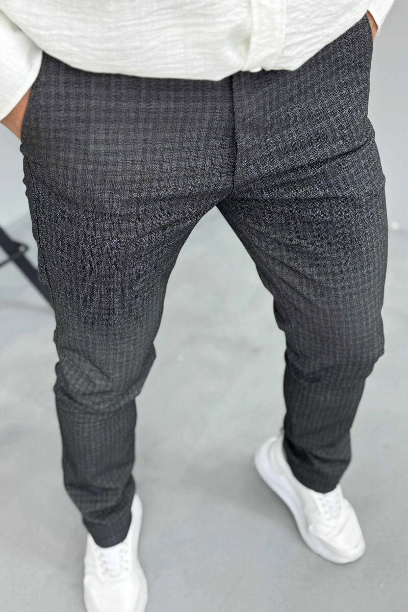 PLAID DESIGN CLASSIC MEN PANTS DARK GREY/GEE - 5
