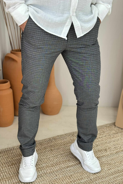 PLAID DESIGN CLASSIC MEN PANTS GREY/GRI - 4