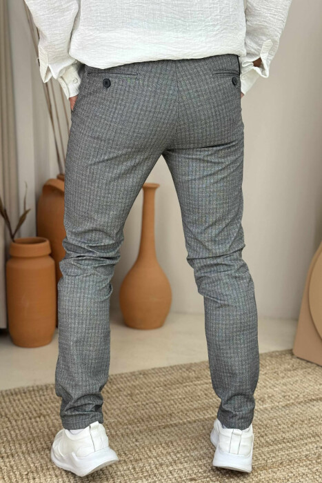 PLAID DESIGN CLASSIC MEN PANTS LIGHT GREY/GZ - 5