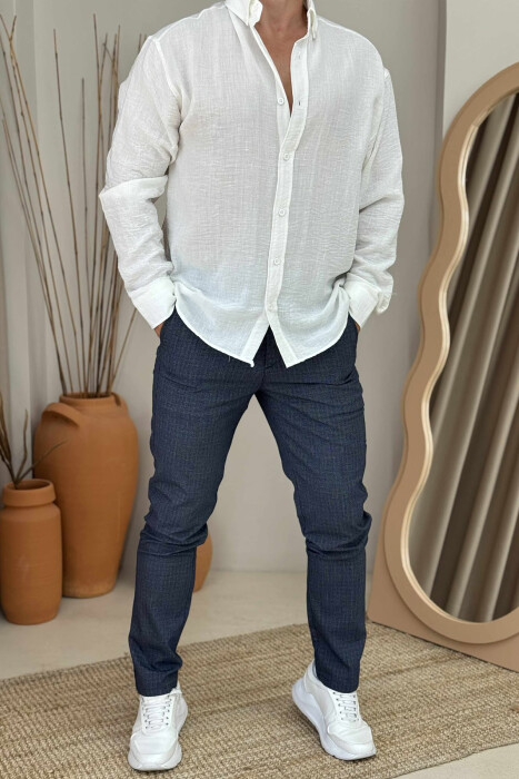 PLAID DESIGN CLASSIC MEN PANTS LIGHTBLUE/BZ - 1