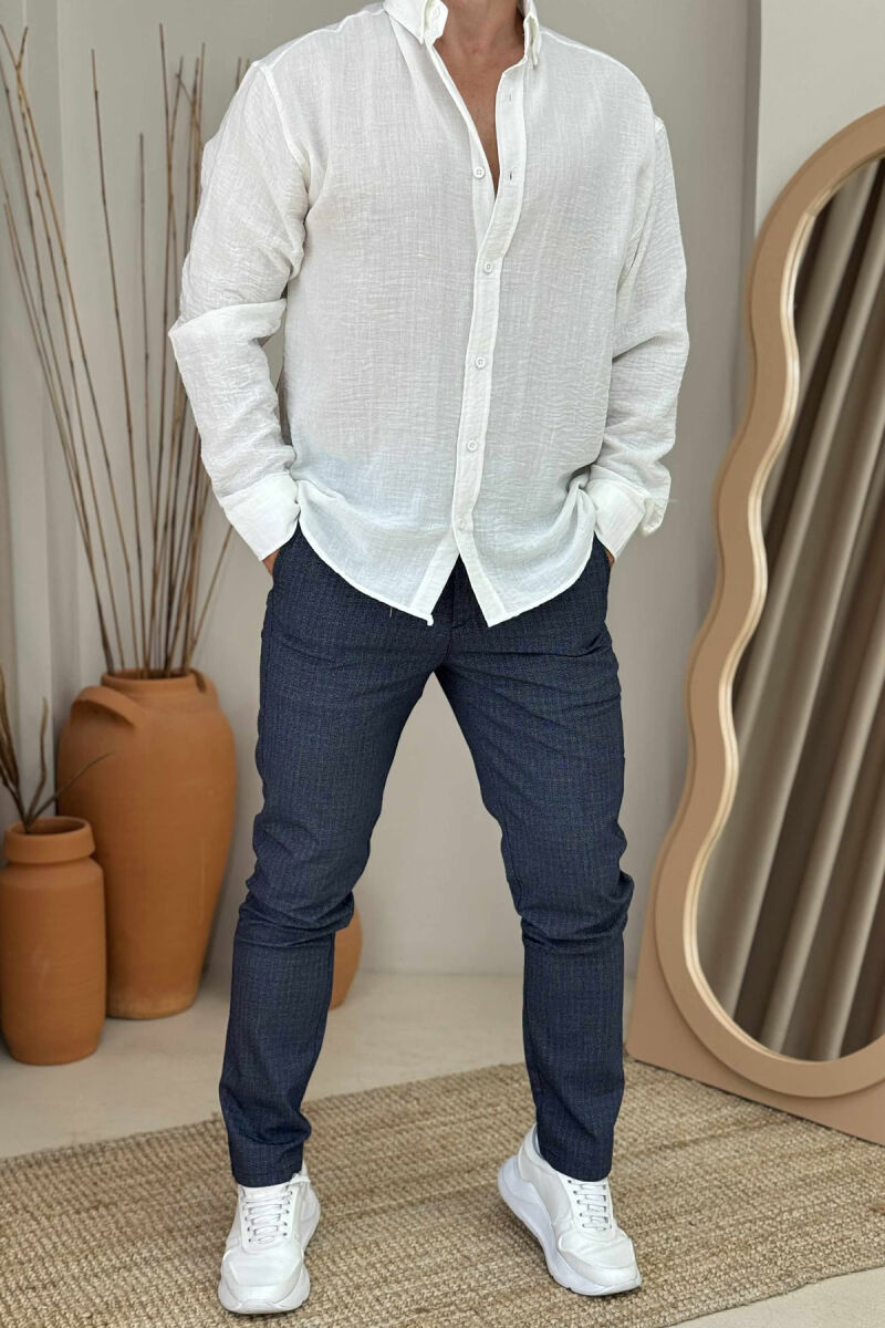 PLAID DESIGN CLASSIC MEN PANTS LIGHTBLUE/BZ - 1