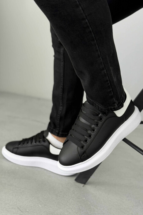 PLATFORM LACING MEN SNEAKERS BLACK-WHITE/ZEBA 